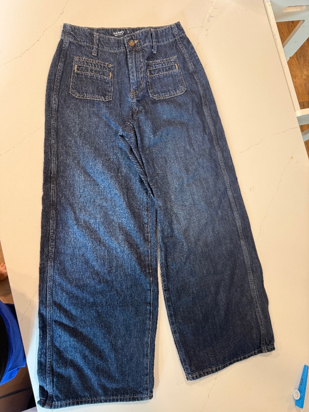 Old Navy Drapey Denim High-Rise Baggy Wide Leg 2
